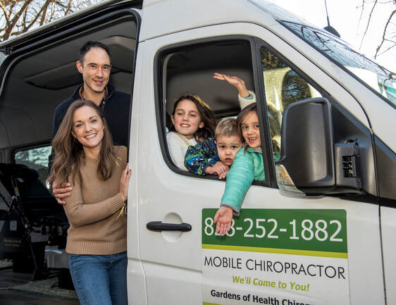 Ortiz family with their mobile chiropractic clinic